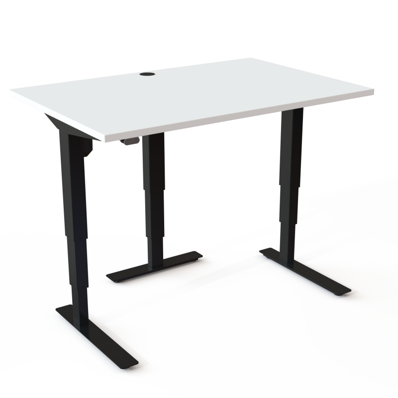 ConSet 501-37 hæve-sænke bord 120x80cm hvid med sort stel