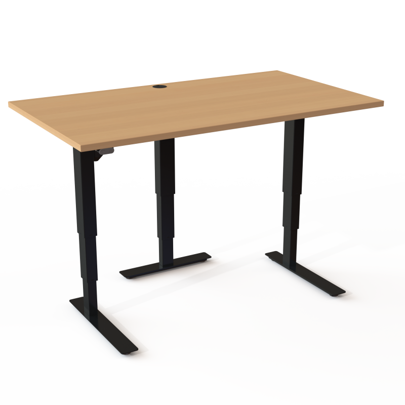 ConSet 501-37 hæve-sænke bord 140x80cm bøg med sort stel