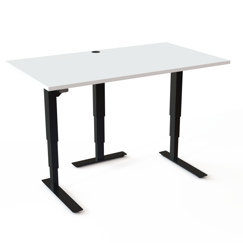 ConSet 501-37 hæve-sænke bord 140x80cm hvid med sort stel