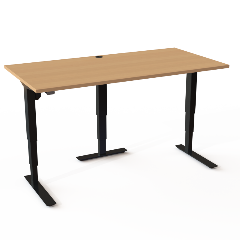 ConSet 501-37 hæve-sænke bord 160x80cm bøg med sort stel