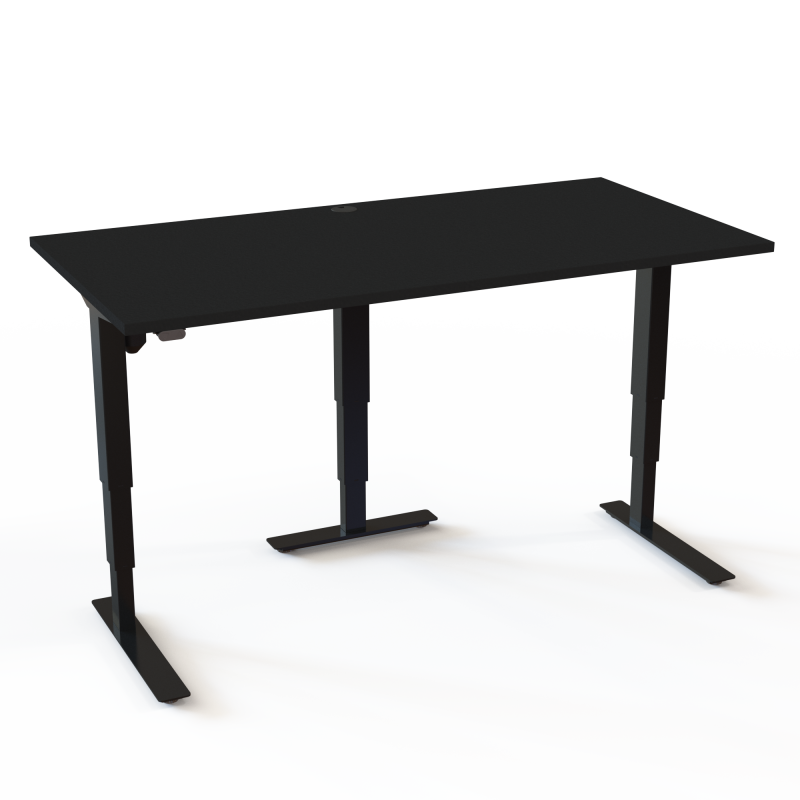 ConSet 501-37 hæve-sænke bord 160x80cm sort med sort stel