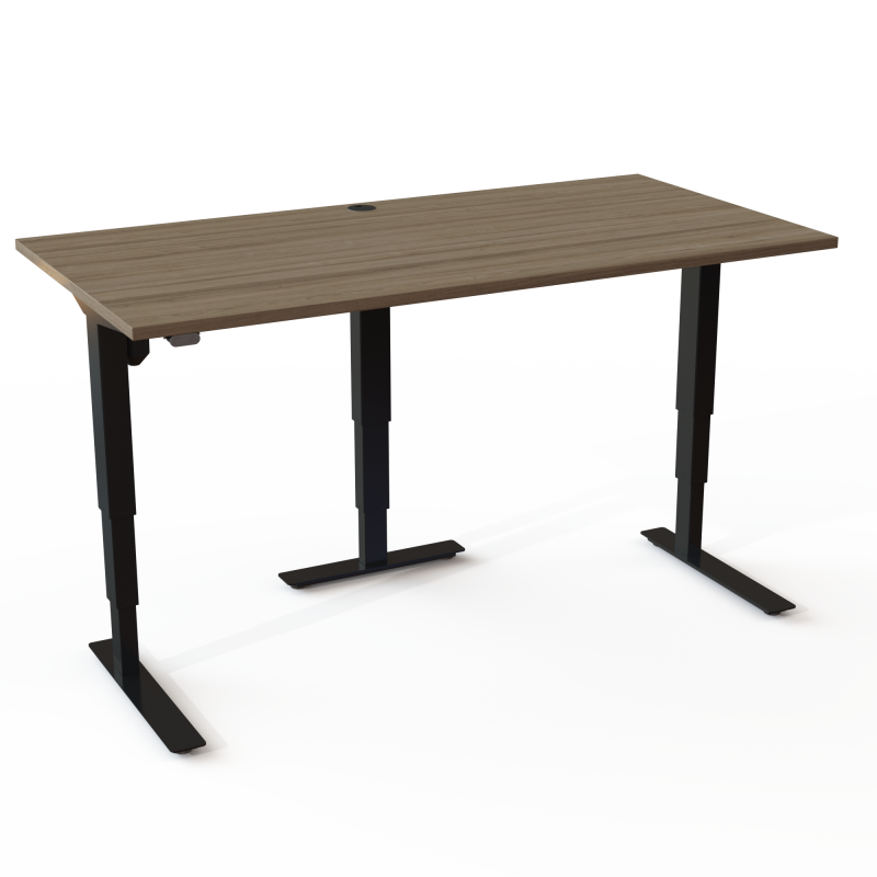 ConSet 501-37 hæve-sænke bord 160x80cm valnød med sort stel