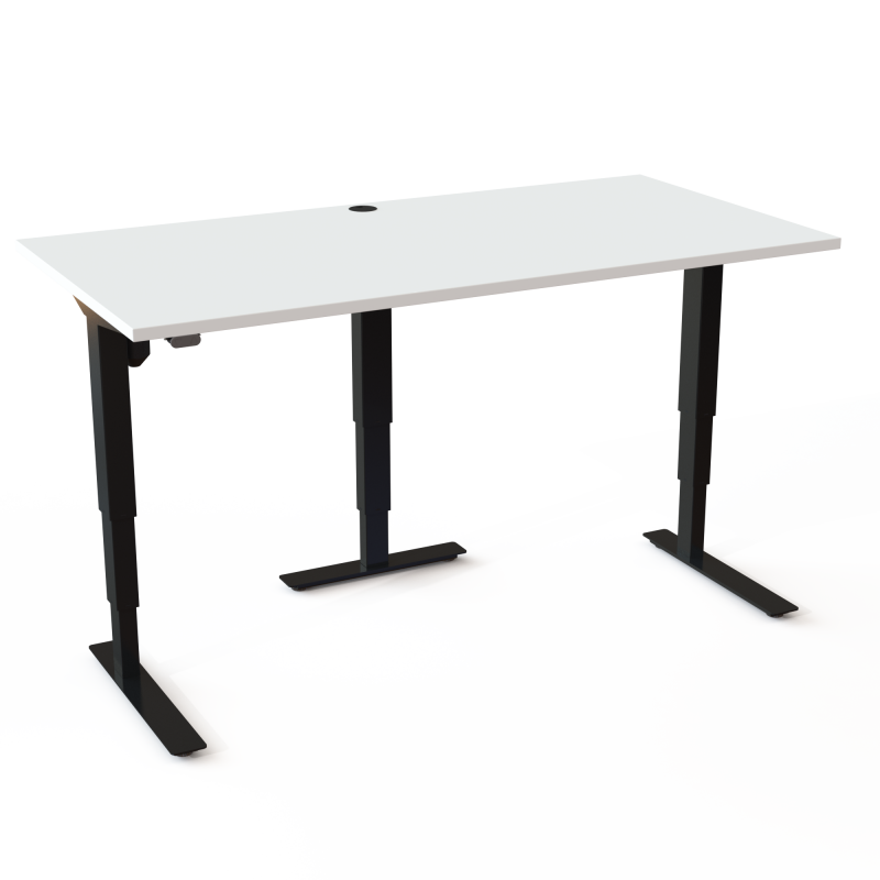 ConSet 501-37 hæve-sænke bord 160x80cm hvid med sort stel