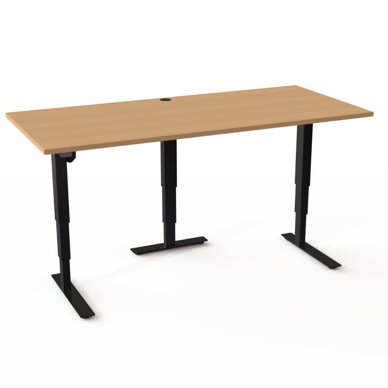 ConSet 501-37 hæve-sænke bord 180x80cm bøg med sort stel