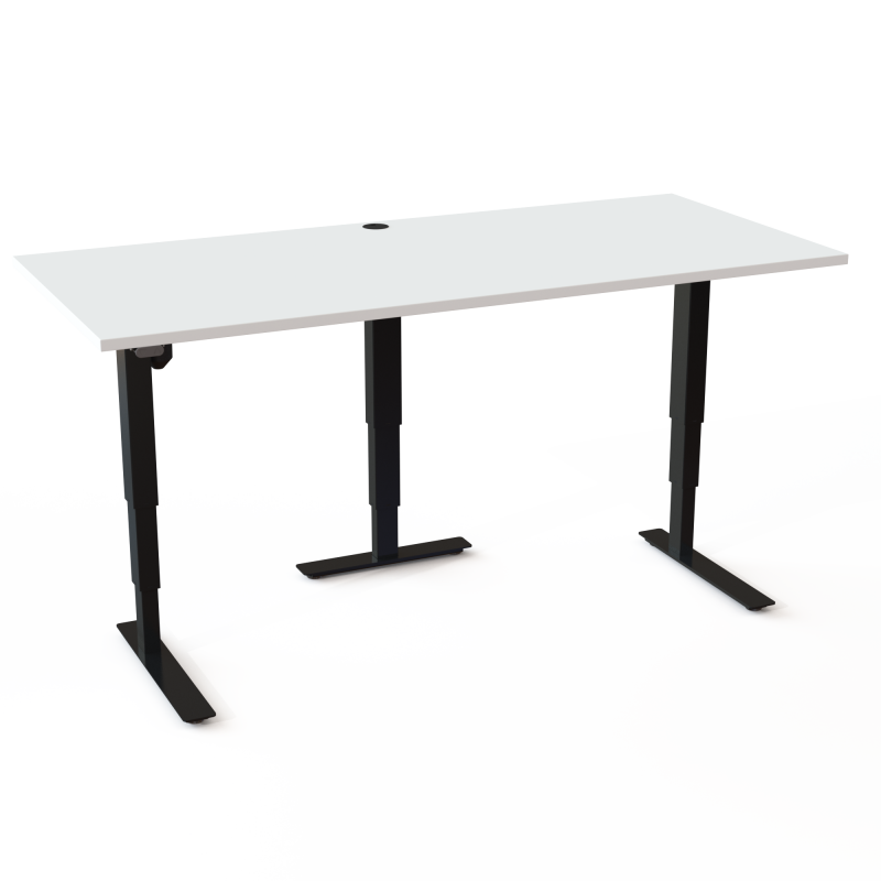 ConSet 501-37 hæve-sænke bord 180x80cm hvid med sort stel