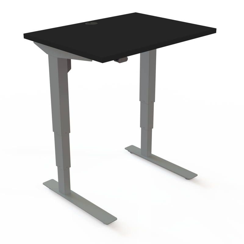 ConSet 501-37 hæve-sænke bord 80x60cm sort med sølv stel