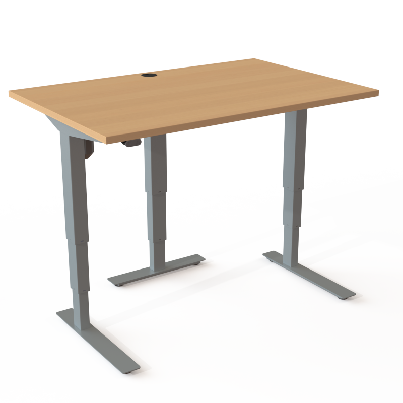 ConSet 501-37 hæve-sænke bord 120x80cm bøg med sølv stel