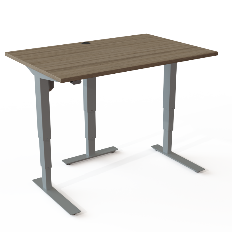 ConSet 501-37 hæve-sænke bord 120x80cm valnød med sølv stel