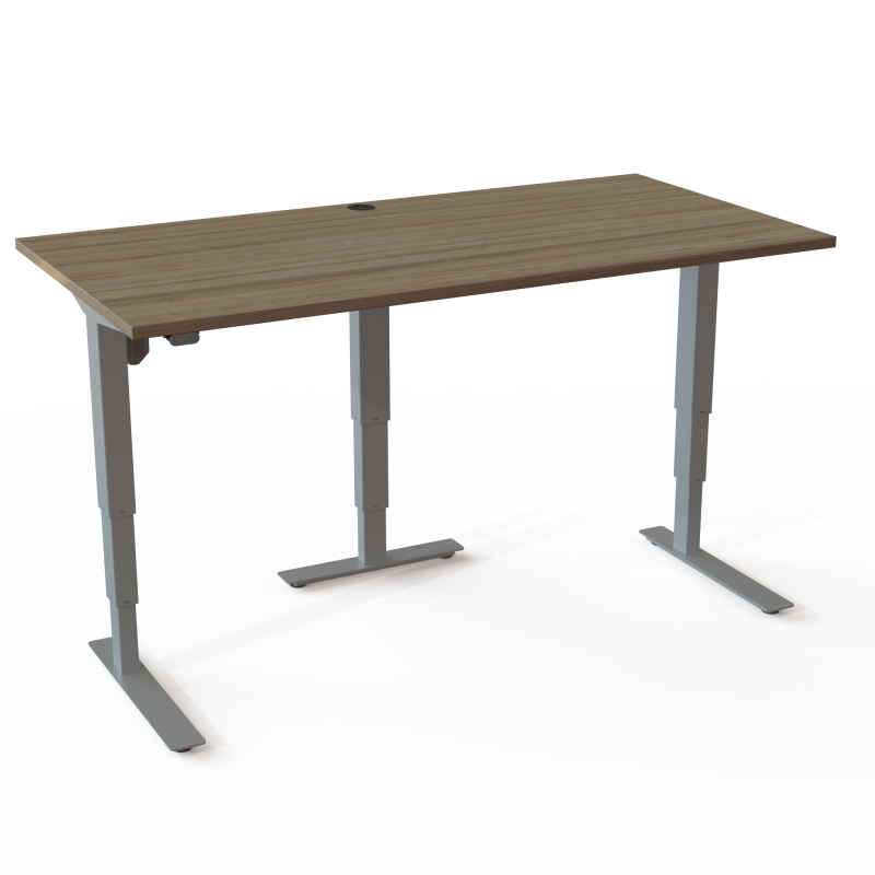 ConSet 501-37 hæve-sænke bord 160x80cm valnød med sølv stel
