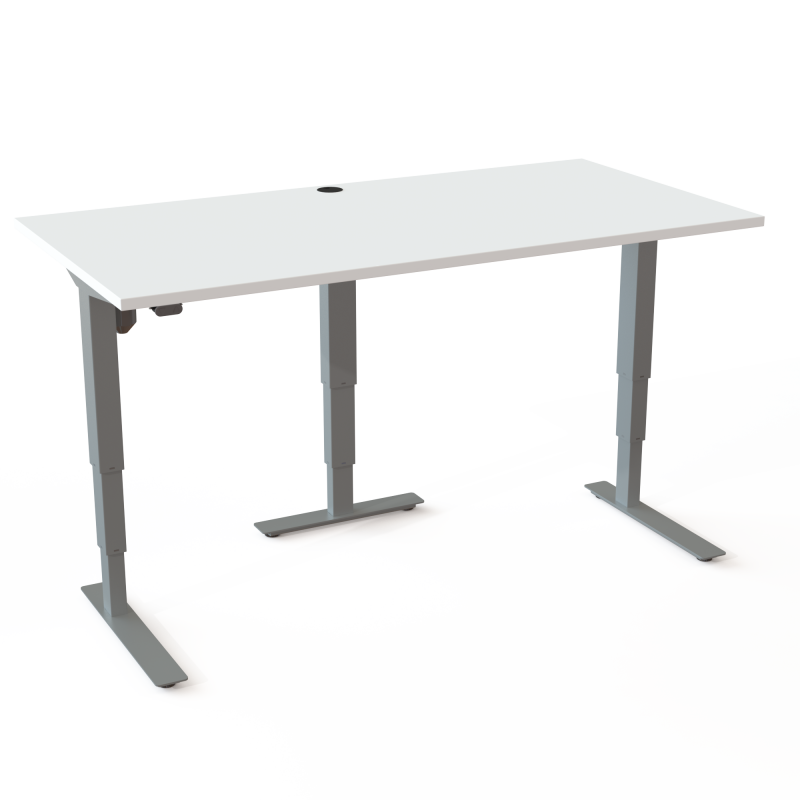 ConSet 501-37 hæve-sænke bord 160x80cm hvid med sølv stel