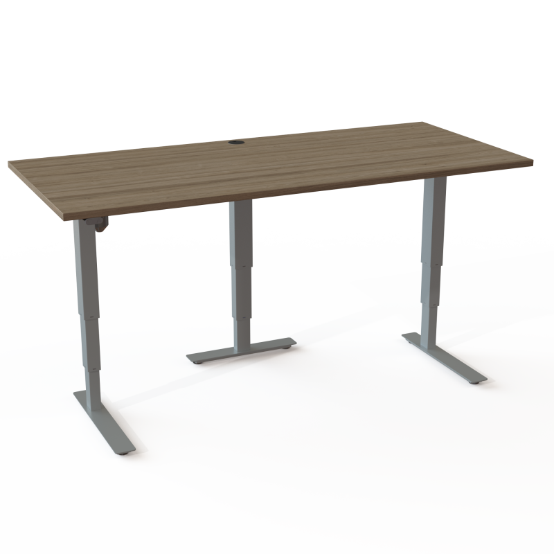 ConSet 501-37 hæve-sænke bord 180x80cm valnød med sølv stel