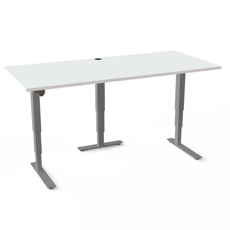 ConSet 501-37 hæve-sænke bord 180x80cm hvid med sølv stel