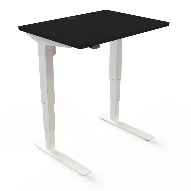 ConSet 501-37 hæve-sænke bord 80x60cm sort med hvidt stel