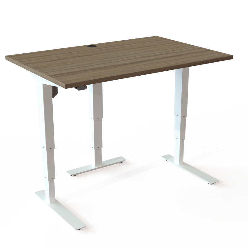 ConSet 501-37 hæve-sænke bord 120x80cm valnød med hvidt stel