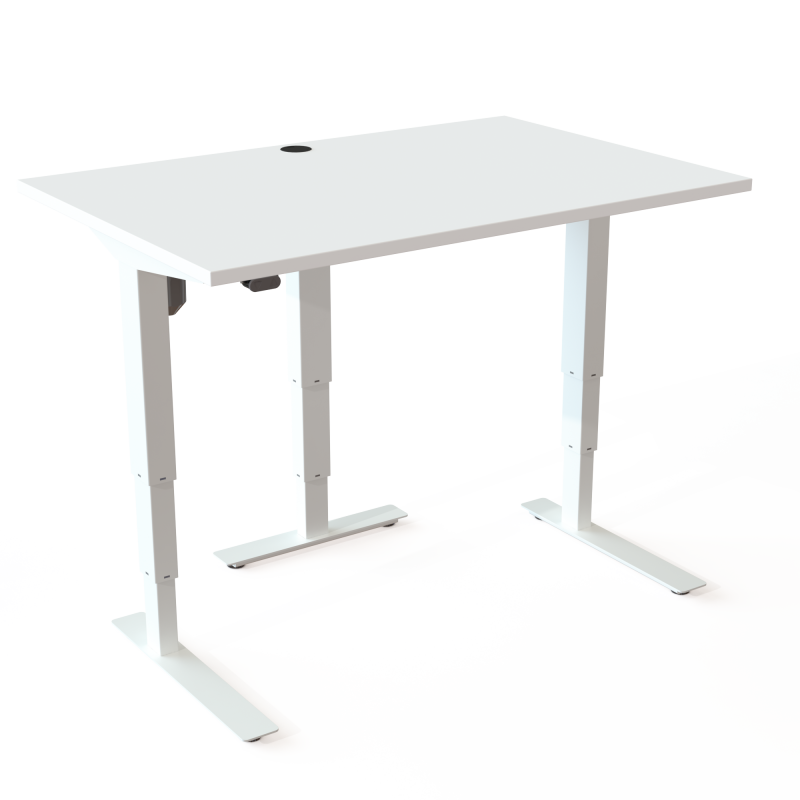 ConSet 501-37 hæve-sænke bord 120x80cm hvid med hvidt stel