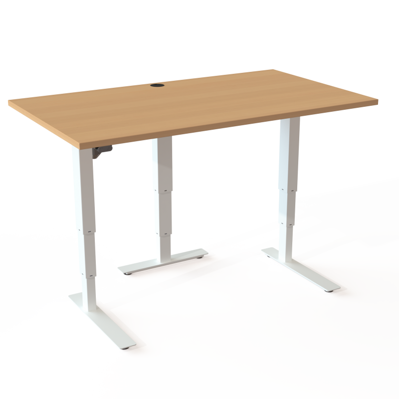 ConSet 501-37 hæve-sænke bord 140x80cm bøg med hvidt stel