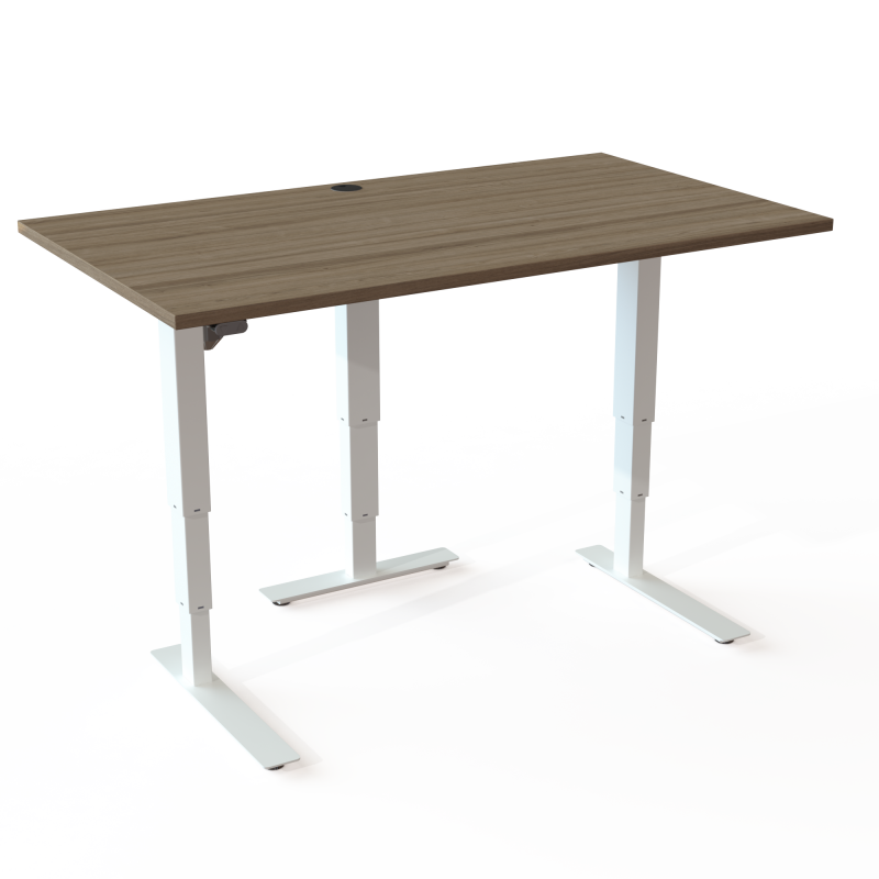 ConSet 501-37 hæve-sænke bord 140x80cm valnød med hvidt stel