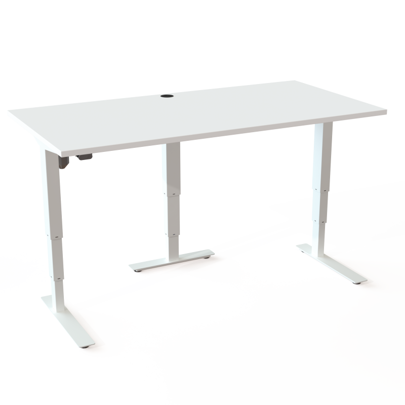 ConSet 501-37 hæve-sænke bord 160x80cm hvid med hvidt stel