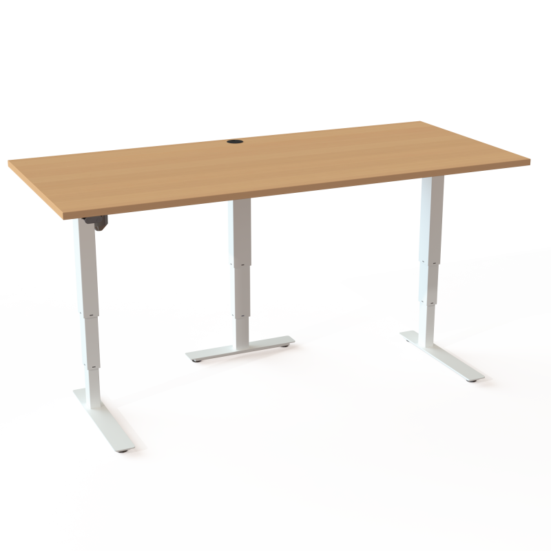 ConSet 501-37 hæve-sænke bord 180x80cm bøg med hvidt stel