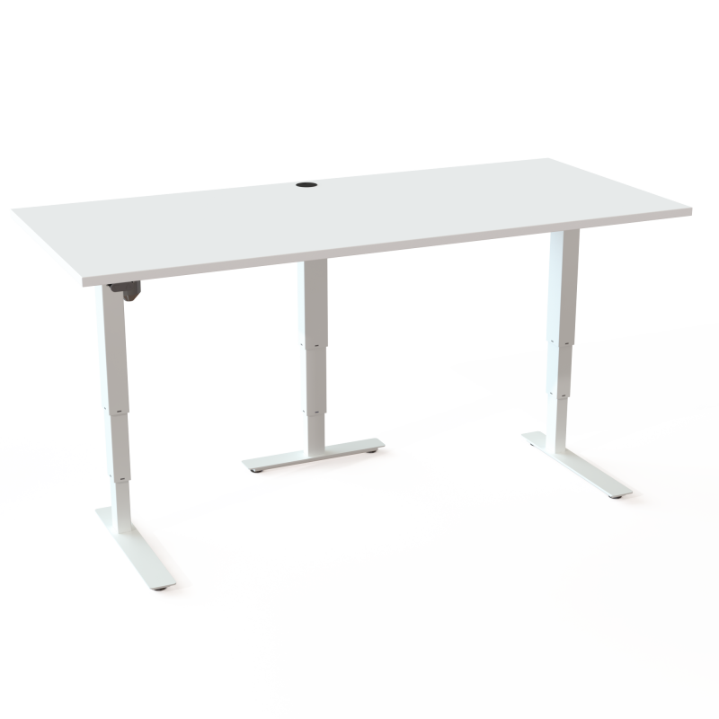 ConSet 501-37 hæve-sænke bord 180x80cm hvid med hvidt stel