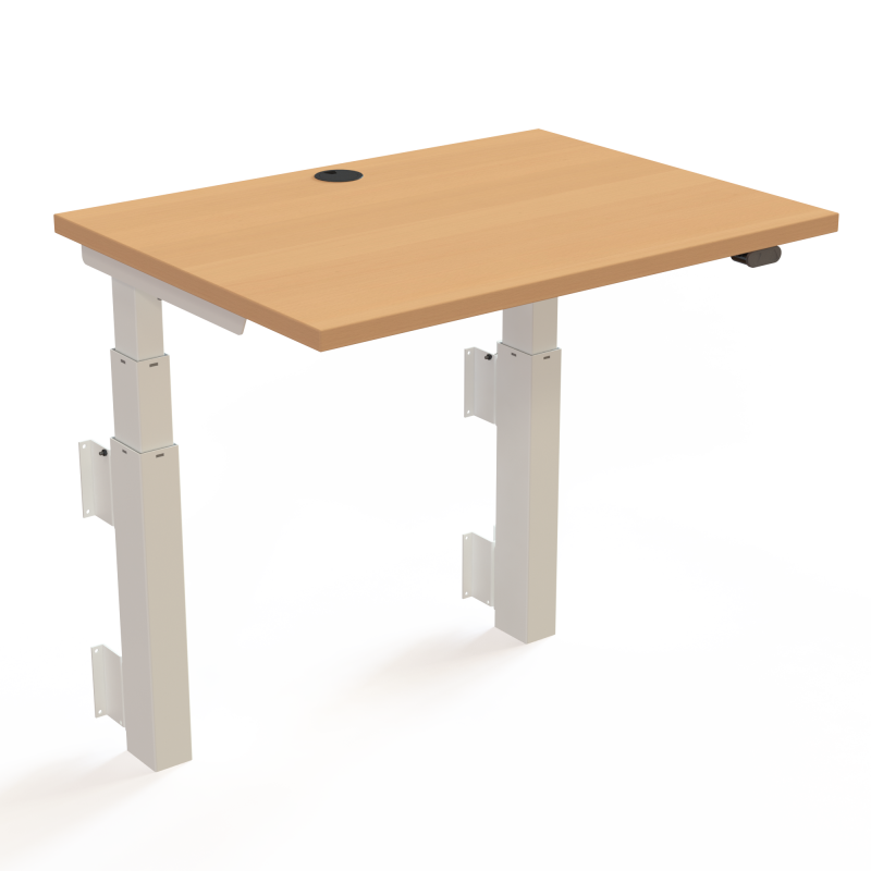 ConSet 501-39 hæve-sænkebord til væg 80x60cm bøg med hvidt stel