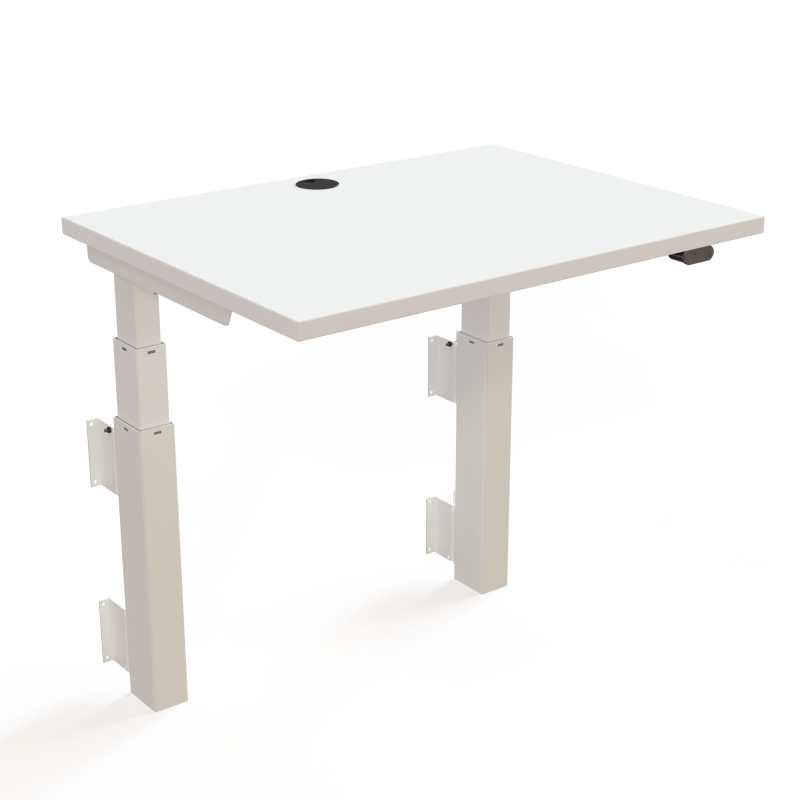 ConSet 501-39 hæve-sænkebord til væg 80x60cm hvid med hvidt stel