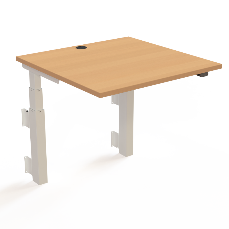 ConSet 501-39 hæve-sænkebord til væg 80x80cm bøg med hvidt stel