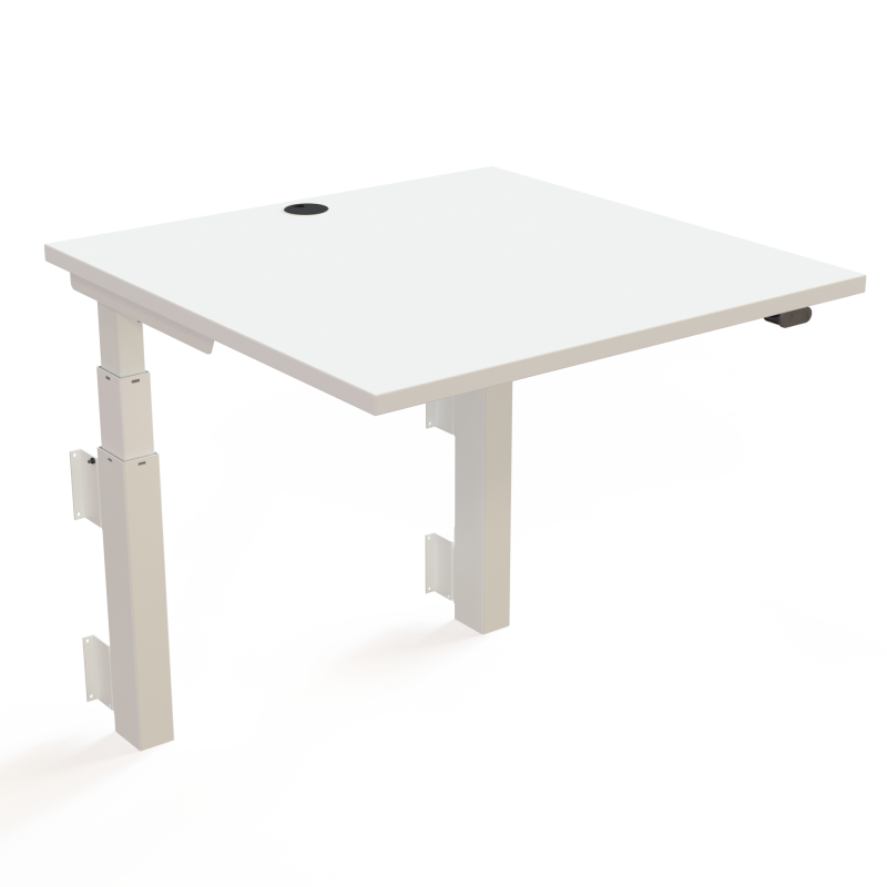 ConSet 501-39 hæve-sænkebord til væg 80x80cm hvid med hvidt stel