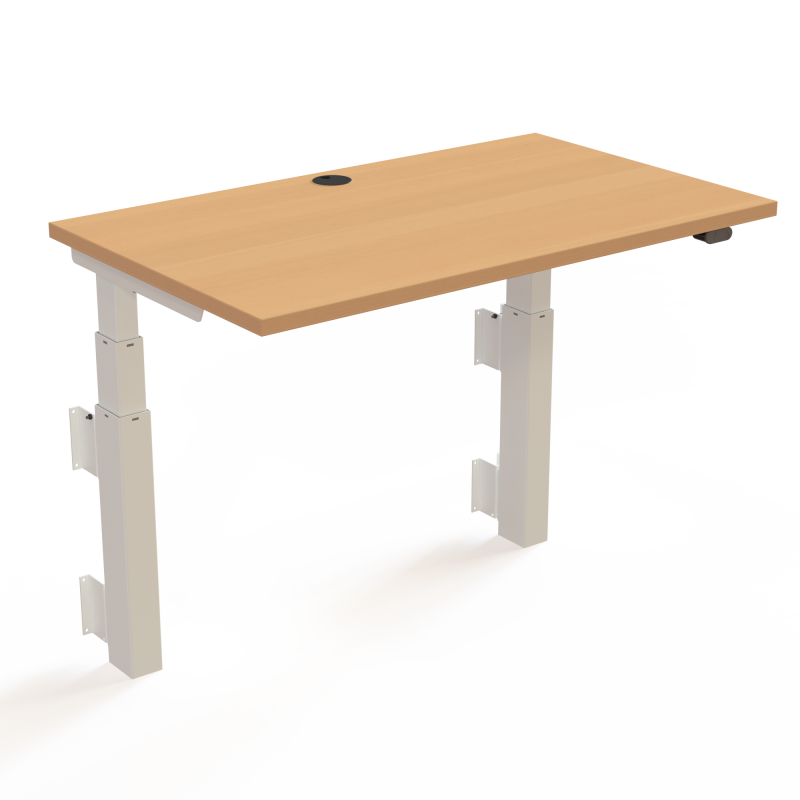 ConSet 501-39 hæve-sænkebord til væg 100x60cm bøg med hvidt stel