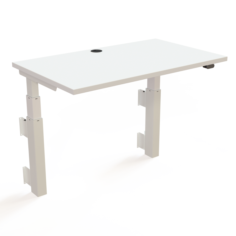 ConSet 501-39 hæve-sænkebord til væg 100x60cm hvid med hvidt stel