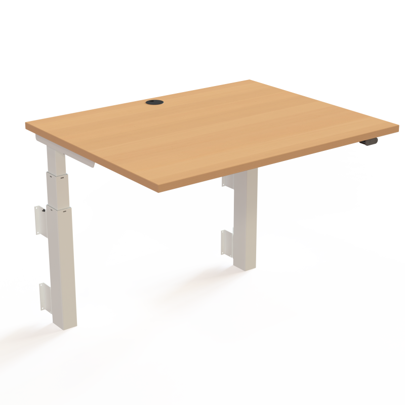 ConSet 501-39 hæve-sænkebord til væg 100x80cm bøg med hvidt stel
