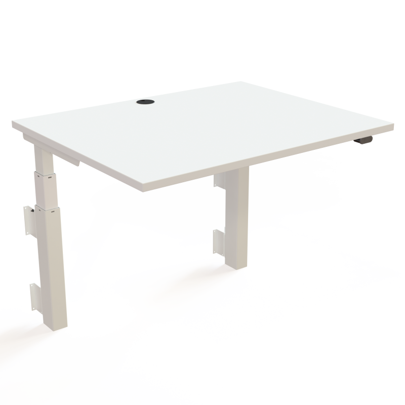ConSet 501-39 hæve-sænkebord til væg 100x80cm hvid med hvidt stel