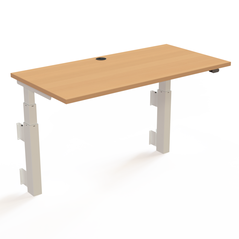 ConSet 501-39 hæve-sænkebord til væg 120x60cm bøg med hvidt stel