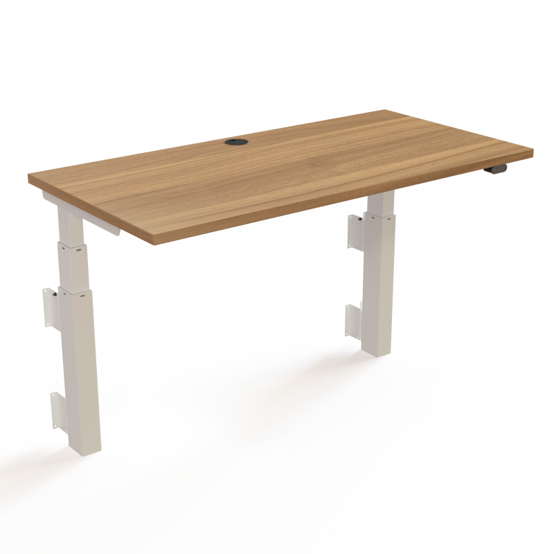 ConSet 501-39 hæve-sænkebord til væg 120x60cm valnød med hvidt stel