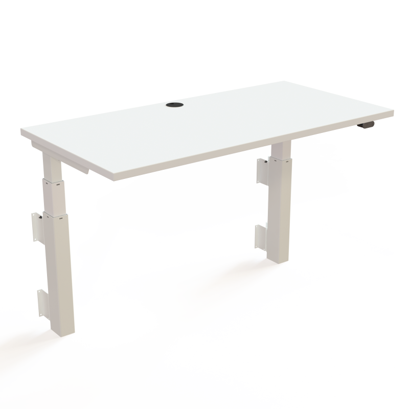 ConSet 501-39 hæve-sænkebord til væg 120x60cm hvid med hvidt stel