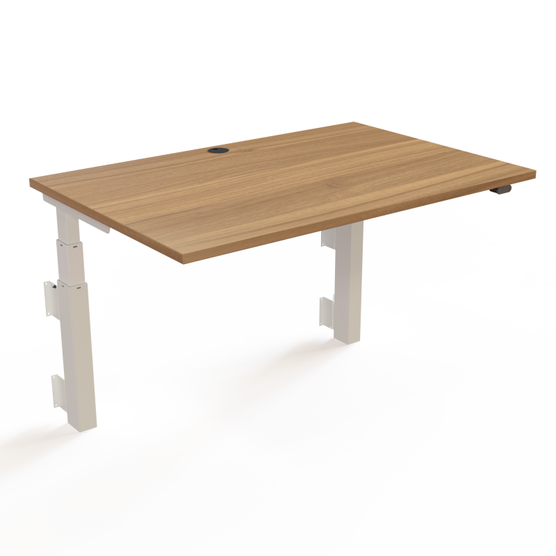 ConSet 501-39 hæve-sænkebord til væg 120x80cm valnød med hvidt stel