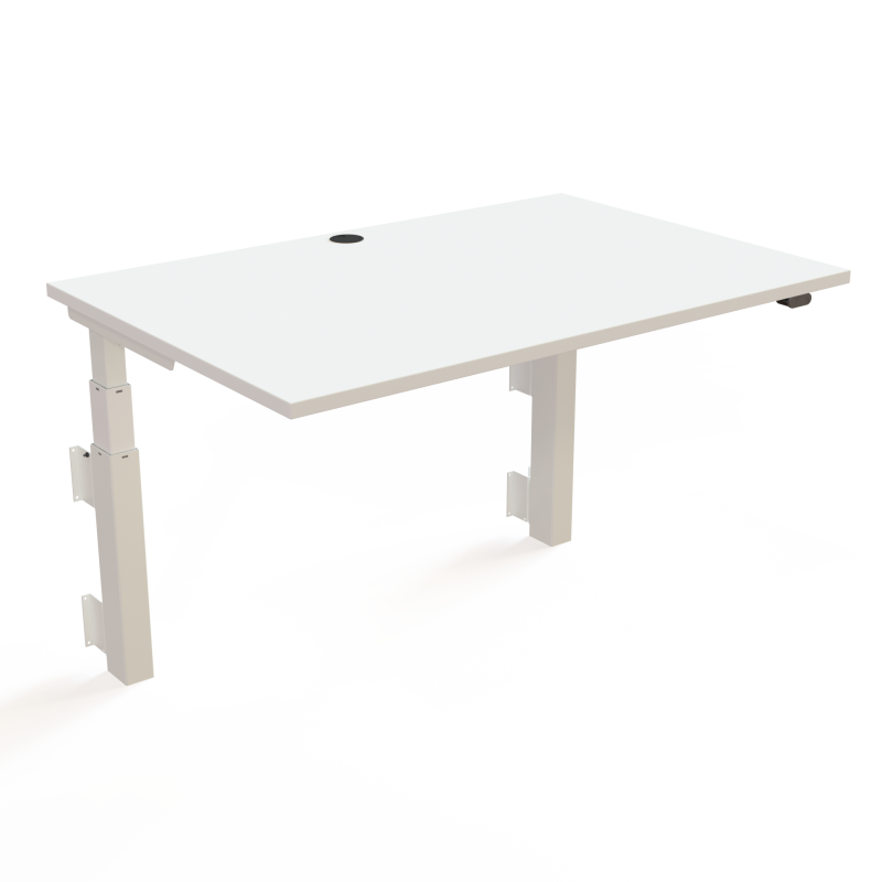 ConSet 501-39 hæve-sænkebord til væg 120x80cm hvid med hvidt stel
