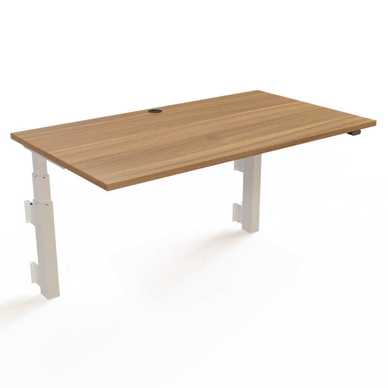 ConSet 501-39 hæve-sænkebord til væg 140x80cm valnød med hvidt stel