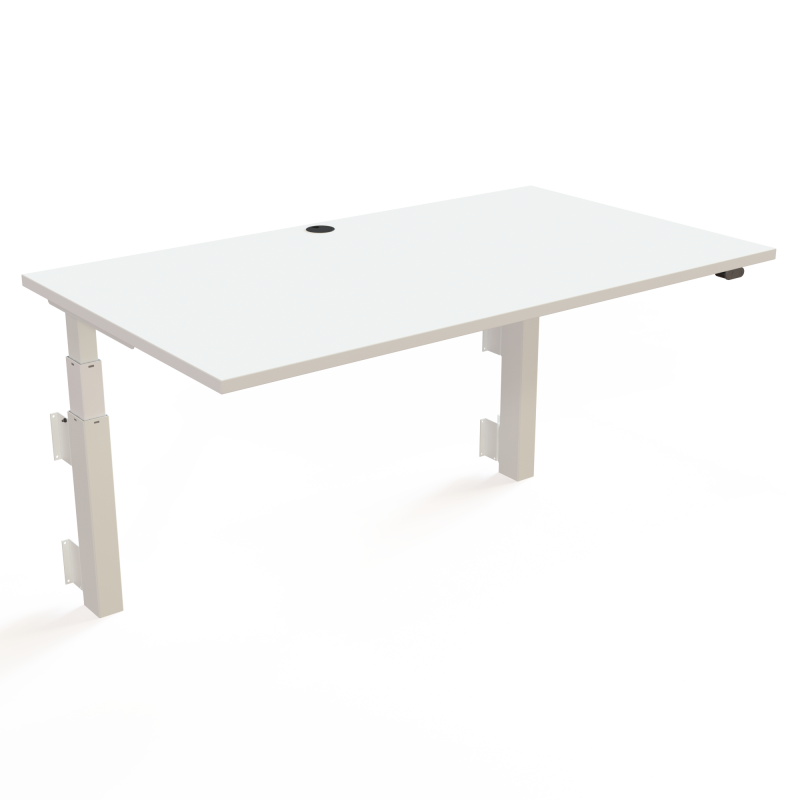 ConSet 501-39 hæve-sænkebord til væg 140x80cm hvid med hvidt stel