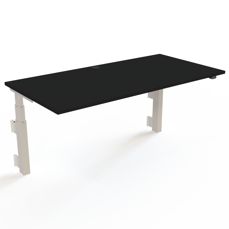 ConSet 501-39 hæve-sænkebord til væg 160x80cm sort med hvidt stel