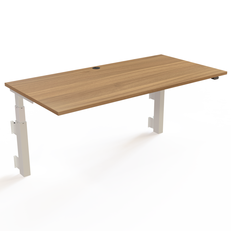 ConSet 501-39 hæve-sænkebord til væg 160x80cm valnød med hvidt stel