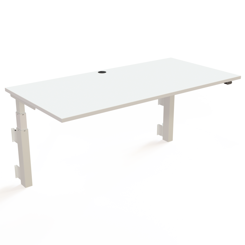 ConSet 501-39 hæve-sænkebord til væg 160x80cm hvid med hvidt stel