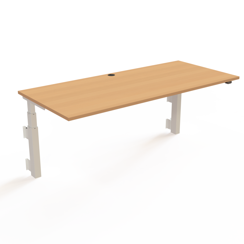 ConSet 501-39 hæve-sænkebord til væg 180x80cm bøg med hvidt stel