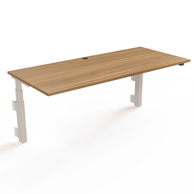 ConSet 501-39 hæve-sænkebord til væg 180x80cm valnød med hvidt stel