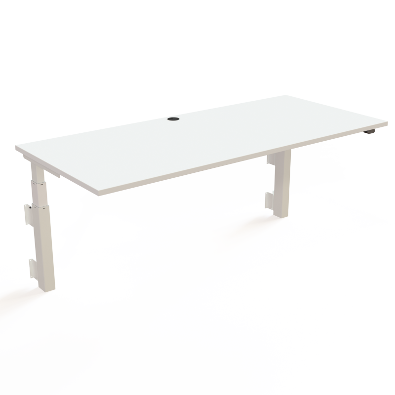 ConSet 501-39 hæve-sænkebord til væg 180x80cm hvid med hvidt stel