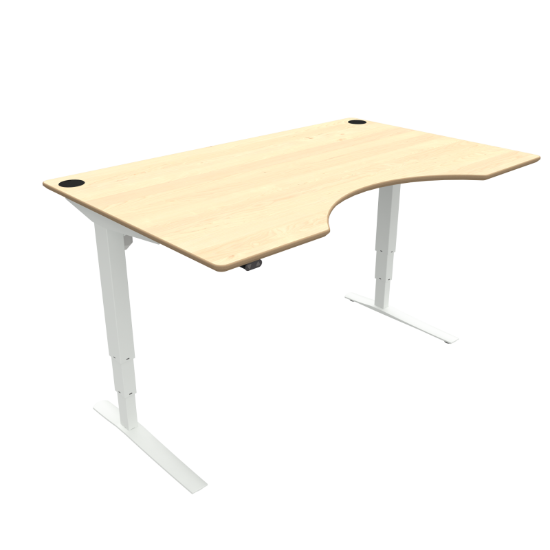ConSet 501-43 hæve-sænke bord centerbue 160x100cm ahorn med hvidt stel