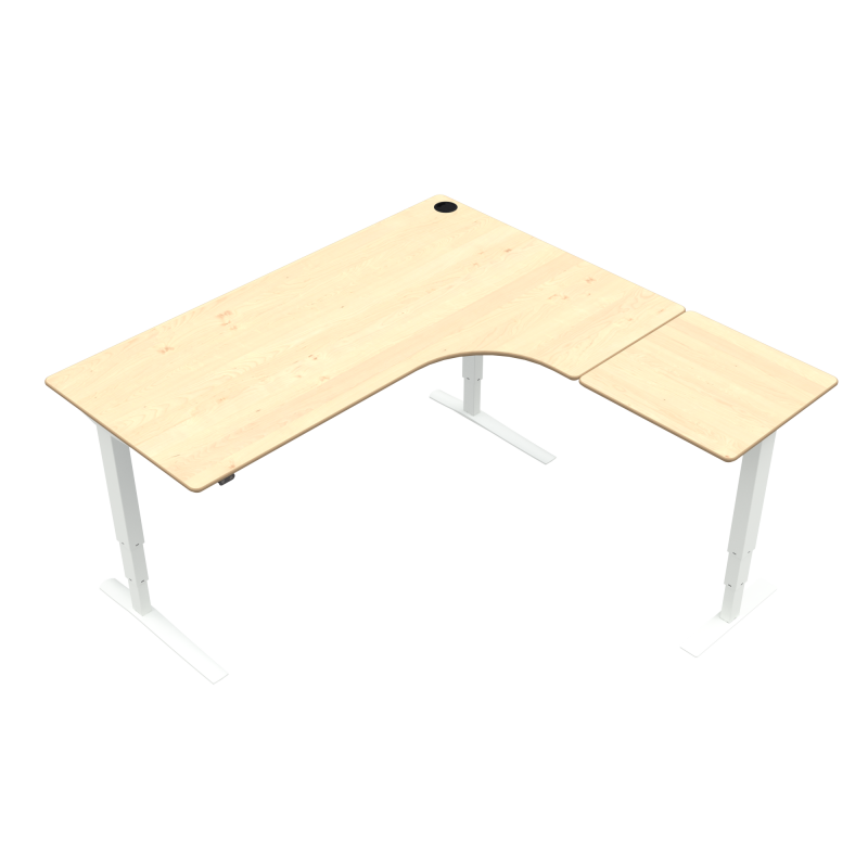 ConSet 501-43 hæve-sænke bord 180x180cm ahorn med hvidt stel