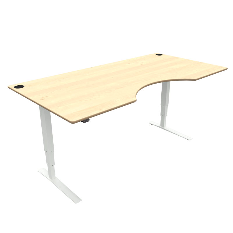 ConSet 501-43 hæve-sænke bord centerbue 200x100cm ahorn med hvidt stel