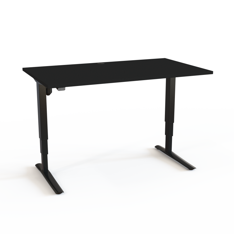 ConSet 501-43 h&aelig;ve-s&aelig;nke bord 140x80cm sort med sort stel