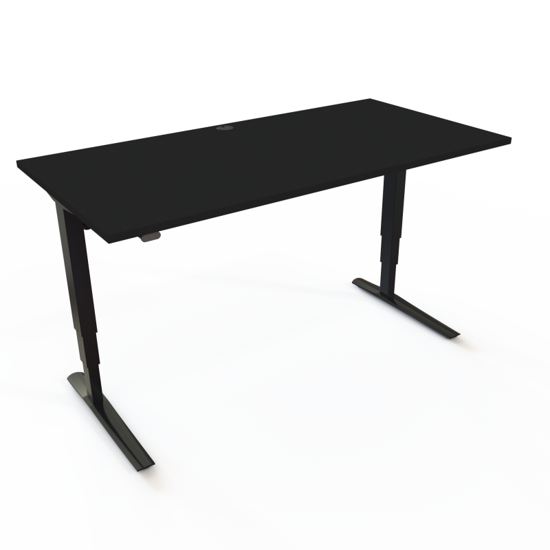 ConSet 501-43 hæve-sænke bord 160x80cm sort med sort stel